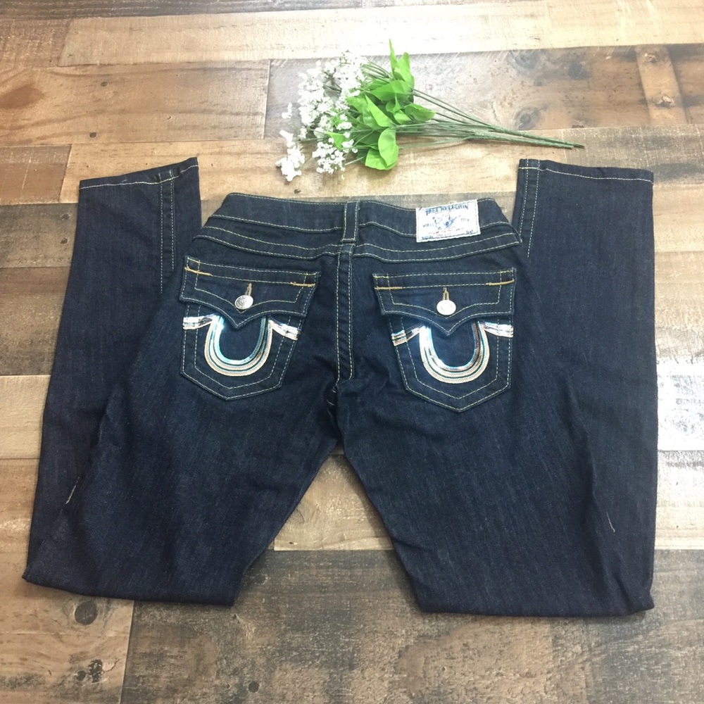 True Religion Embellished Dark Blue Jeans Sz. 25
